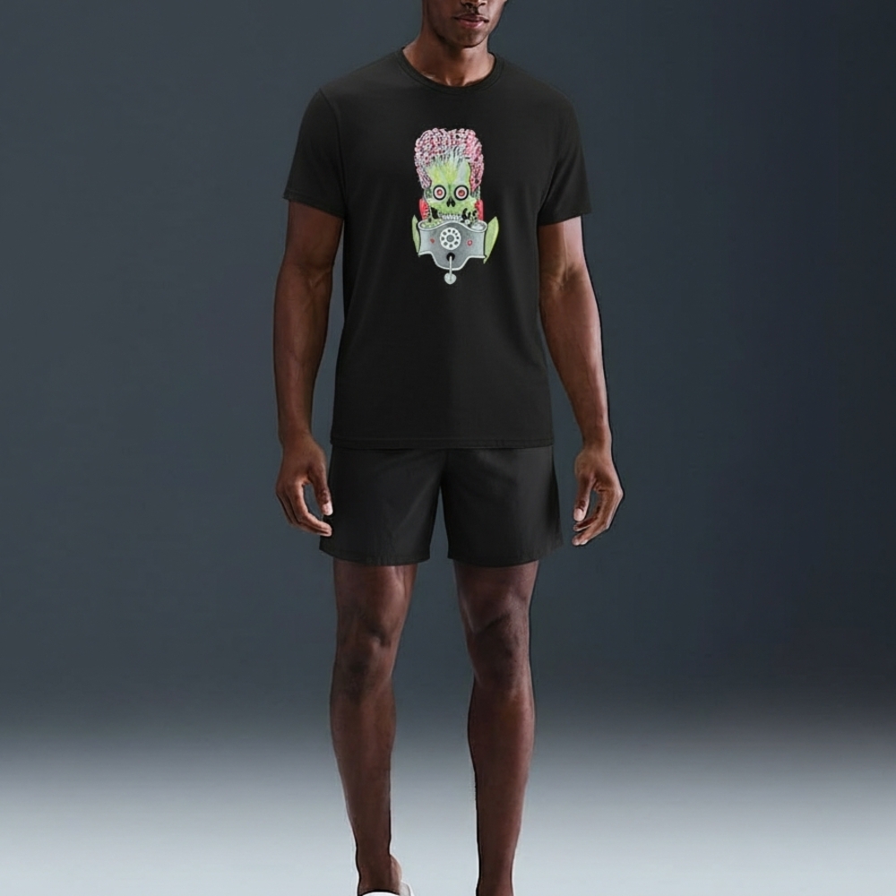 Mars Attacks Men's Graphic Black Tee